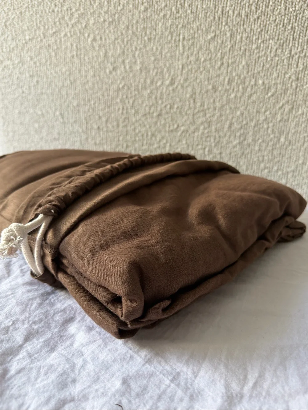 Quince European Linen Duvet Cover Set Full/Queen Espresso 3 Piece